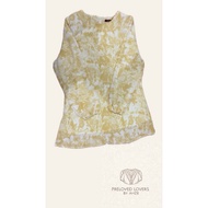 Preloved Blouse: Light Yellow Chiffon Blouse