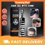 Sadoer Hair Gel Comb Styling Gel Liquid Hair Spray Gel Rambut Men Hair Styling Gel Rambut lelaki 梳子发