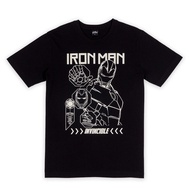 【】Marvel Mens Iron Man Glow In The Dark T-shirt - เสื้อยืดมาร์เวลผู้ชายลายไอรอนแมน เทคนิคเรืองแสงในที่มืด  สินค้าลิ