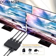 DGHD อุปกรณ์หน้าจอเดียวกัน 4K HDMI Video Splitter 1ใน4ออก HDMI1.4 4K 2K เสียบและเล่น มีเสถียรภาพ สำห