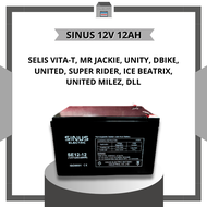 Aki Baterai VRLA SINUS 12V 12Ah Untuk Sepeda Listrik Selis vita-t, unity, dbike, united, mr jackie, 