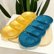 *2pcs*Tupperware Allegra 4 Peas Tray Gold (1) & Green (1)