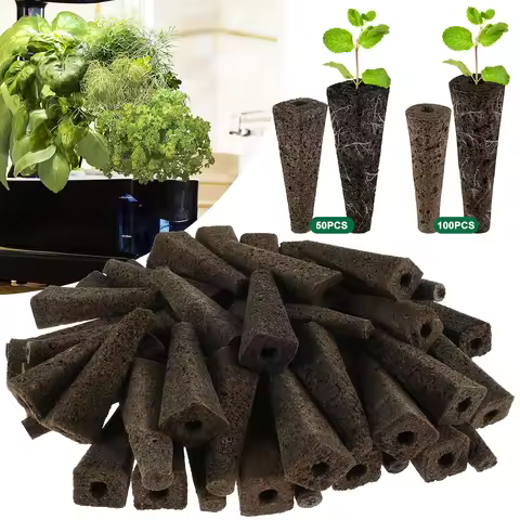 50/100PCS Seed Starter Sponges Kit Grow Sponges Reusable Seed Pods Replacement Growth Sponges Refill