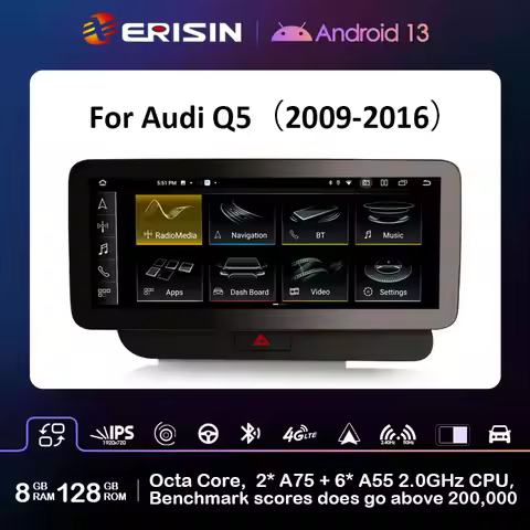Erisin ES4675QL 12.3 Android 13.0 Car Stereo Upgrade GPS For Audi Q5 Audi concert Audi symphony CarP