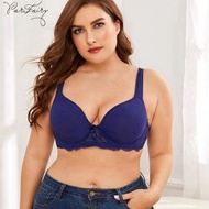 PARIFAIRY Soft Bra with Wire Seamless Bra Plus Size Plain Lace Lingerie 48D 50F 52F-WB-4