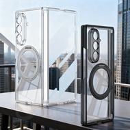 Magnetic Hinge Ring Holder Case For Samsung Galaxy Z Fold 7 For Magnetic Charge Screen Protector Cov