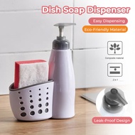 Holder Sponge Pump Dispenser 350mL Sink Organizer Dish Soap 2 in 1 Kitchen