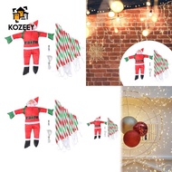 KOZEEY 9.8ft Santa Claus Climbing Rope Ladder LED Light for Christmas Tree Decoration