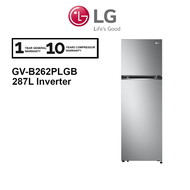 LG 287L GV-B262PLGB 2 door Fridge Refrigerator GVB262PLGB / 263L GV-B242PLGB Platinum Silver3 Inverter GVB242PLGB Peti Sejuk
