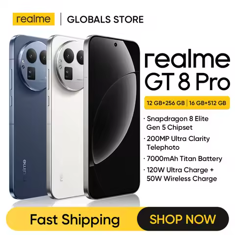realme GT 8 Pro Smartphone Snapdragon 8 Elite Gen 5 Chipset 7000mAh Battery 200MP Telephoto 6.79" 14
