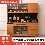 Integrated Retro Nordic Sideboard Cabinet Solid Wood Pegboard High Cabinet Home Rock Board Storage C
