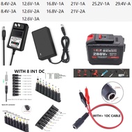 96W Universal AC Adapter charger 8.4V-2A/3A 12.6V-1A/2A/3A 16.8V-1A/2A 21v-1A/2A 25.2V-1A 29.4V-1A