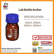 Lab Bottle/ Media Bottle Boro3.3 Glass 100ml 250ml 500ml 1000ml Amber Scott Bottle Laboratory Bottle