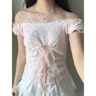Audrey top | Lace top | Coquette | Pink top | Off shoulder top