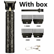 興順旺Electric hair clipper黑龍浮雕復古電推剪電動理髮器Shaver油頭專用頭髮雕刻刀USB充電Electric razor專業髮型刮鬍刀頭部可水洗
