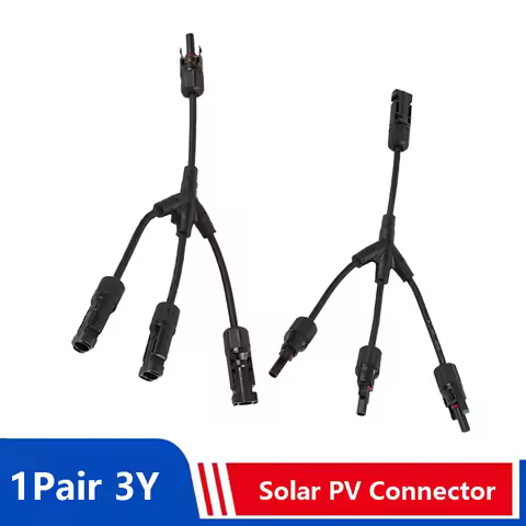 1Pair 3 To 1 Y Branch Parallel Connection 1000V 30A PV Connector With 4mm2 Solar Cable For Solar Pho