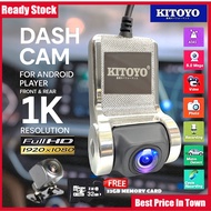 Kitoyo Android Recorder with ADAS For Android Player Car Recorder Car Dash Camera USB Front Rear DVR