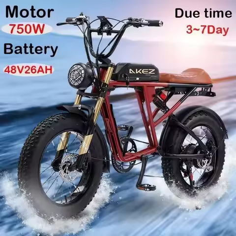 ebike akez S2 electric fat bike, 750W 48V 13AH/26AH, 45 km/h, 20 inches Suitable for beaches Snow