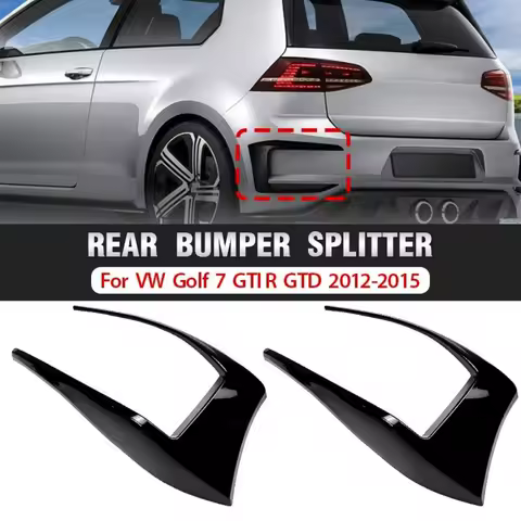 For VW Golf 7 7.5 MK7 MK7.5 GTI R GTD R400 2013-2020 Rear Bumper Brake Lamp Spoiler Trim Glossy Blac