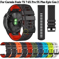 Silicone WatchBand For Garmin Fenix 7X 7 6X 6 Pro Fenix 5X 5 Plus Strap WristStrap Forerunner 955 945 Quickfit 26 22MM Bracelet