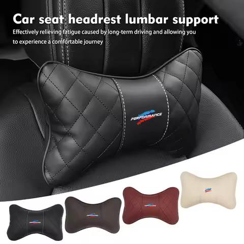 Leather Car Seat Headrest Support Lumbar Pillow Accessories For BMW 1 2 3 5 7 Series X1 X2 X3 X4 X5 