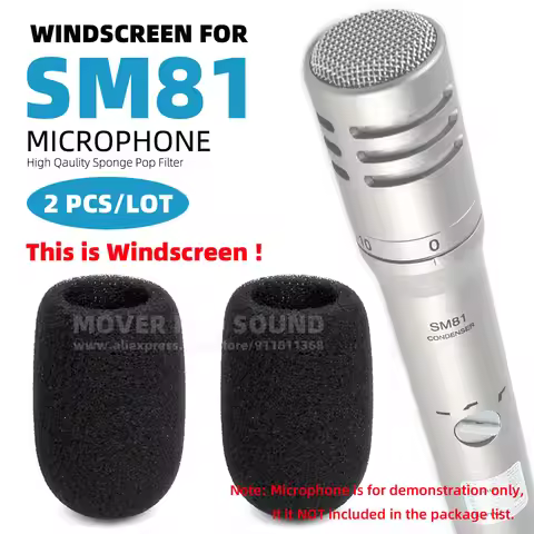 2PCS/LOT Compatible With Shure SM81 SM 81 LC Microphone Windscreen Pop Filter Windshield Sponge Foam
