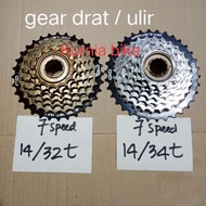 Gear 7 speed thread freewheel oxo 14/34t or 32t