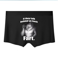 Wolf Fart If They Talk Behind Yo Back Funny Mens Boxer Briefs幽默男士内裤