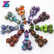 9 Colors Mix Dice with Bag DND RPG PortableToys for Adults Kids Plastic Cubes Special Gift Dungeons 