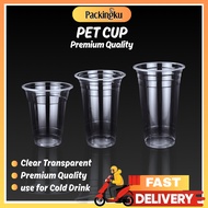 Packingku PET Plastik Cawan 12oz/16oz/20oz - Clear PET Plastic Cup-Premium Quality