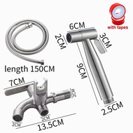 High Pressure Bidet spray set Stainless steel hand bidet two way bathroom toilet pipe faucet 水龙头 Wat