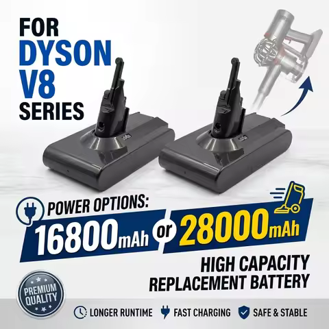 V8 Battery Replacement for Dyson V8 Absolute Animal Fluffy Vacuum, 16800mAh 28000mAh High Capacity L