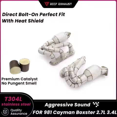 High Flow Stainless Steel Headers For Porsche 981 Cayman Boxster 2.7L 3.4L Supercar Sound Performanc