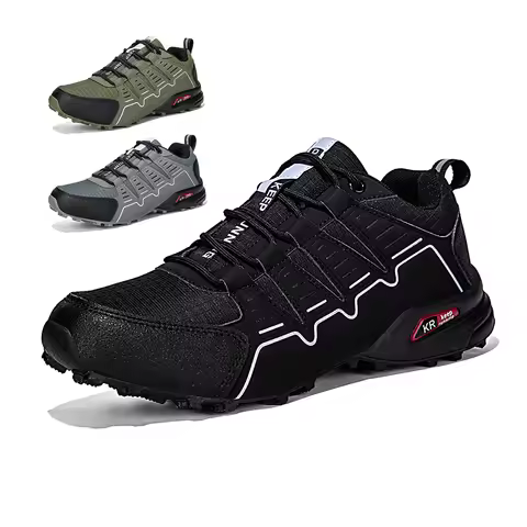 Men‘s Hiking Shoes Waterproof Outdoor Trainers Lace-up Climbing Trekking Sneakers Mountain Hunting T