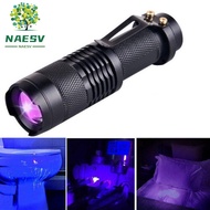 NAESV Flashlight 395/365nM UV Ultra Violet Blacklight