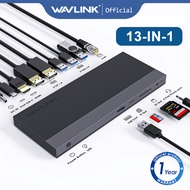 Wavlink USB C Docking Station, 13-IN-1 Triple Display Laptop Dock for M1/M2 MacBook Pro/Air, Dell, L