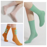 Solid Color Yoga Socks Cotton Non-slip Trampoline Socks Ladies Pilates Sock