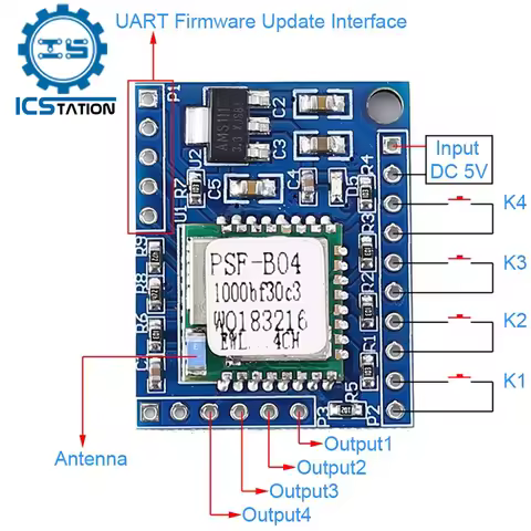 DC 5V DIY Electronics Kit 4 CH WIFI APP Transceiver Module Soldering Project Practice IoT Remote Con