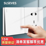 【New style recommended】International ElectricianSLSEVES Switch86Type Socket Concealed White Large Plate Switch Socket  8