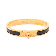 【二手】愛馬仕 HERMES 手鐲 Mini Clic Kelly PM 黑色鍍金款 Mini Clic Kelly 女士二手 A