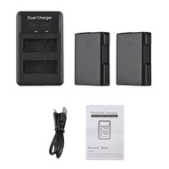 [STC1] EN-EL14 Battery & Charger Kit 2pcs 7.4V 1500mAh + 1pc LED2-EL14 Dual Channel Camera USB Port 