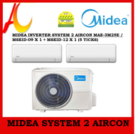 MIDEA INVERTER SYSTEM 2 AIRCON MAE-3M25E / MSEID-09 X 1 + MSEID-12 X 1 (5 TICKS)