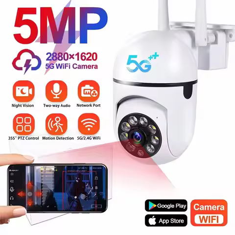 5G Wifi Video Surveillance Camera 5MP CCTV PTZ IP Camera Smart Human Tracking 4X Zoom Night Vision F