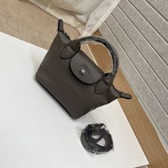 Longchamp / Mini Le Pliage Cuir / Taupe Grey / One Size