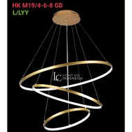 lampu gantung modern minimalis gold 3 ring - 80-60-40cm