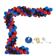 120 Pieces Latex Red Black and Blue Balloon 10 inches 5 inches