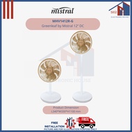 Mistral MHV1412R-G Greenleaf by Mistral 12” DC High Velocity Eco / Baby / Sleep Stand Fan - 12 speeds - Timer up to 8 Hr