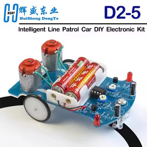 D2-5 Intelligent Track Car Electronic Production DIY Kit Line Patrol Car Welding Practice Circuit Bo