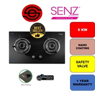 SENZ SZ-GS980FL RUBY intelSync Twin Burner Gas Stove with Nano Coating Futex Glass SZGS980FL Dapur G
