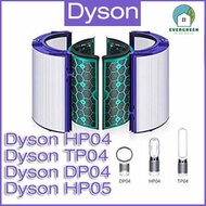 EVERGREEN.. - 4入完整替換空氣過濾網組 HEPA 含活性碳濾芯 適用於Dyson Pure Cool Link TP04 DP04 Hot + Cool Link HP04空氣清新機替换